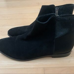 Comptoir des Cotonniers black fur/suede ankle boot